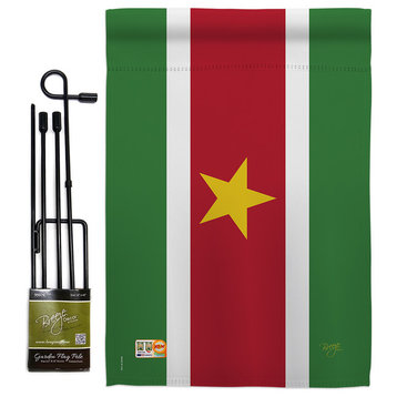 Suriname Flags of the World Nationality Garden Flag Set
