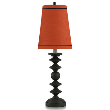 Dann Foley Lifestyle Table Lamp Art Deco Geometric Base Burnt Orange Shade
