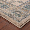 Casa Faded Traditional Ivory and Blue Rug, 3'10"x5'5"