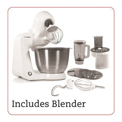 Bosch Styline Stand Mixer with Continuous Shredder and Bosch Blender Bundle of - Mixers