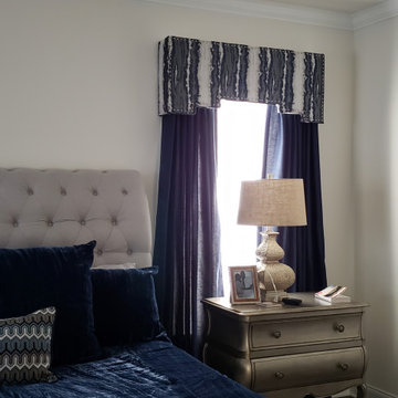 Cornice Boxes with nickle nailheads