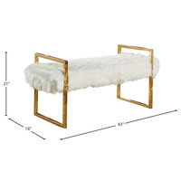 Chloe Faux Fur Upholstered Bench, White