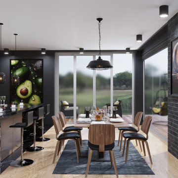 To your attention a sunny kitchen in a modern style
