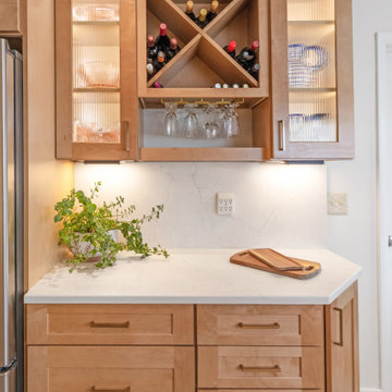 Calacatta Valentin and Waypoint Maple Rye Kitchen Remodel