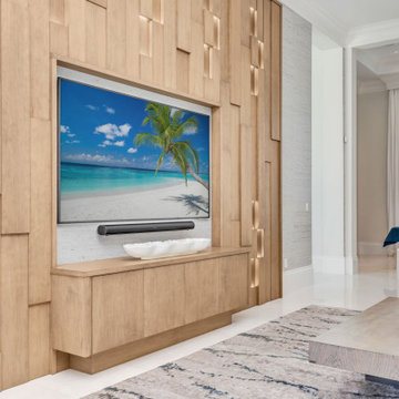 Custom three dimensional European oak feature wall