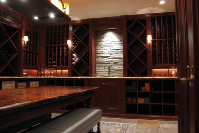 Wine cellar - traditional wine cellar idea in New York