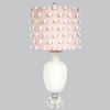 Opaque White Traditional Lamp With Pom-Pom Shade