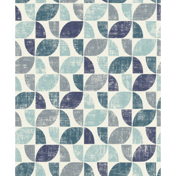Dorwin Blue Geometric Wallpaper Bolt