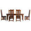 Mission Oak Dining Table With 2 Leaves, 8 High Back Chairs, 9-Piece Set