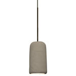 Besa Lighting - Besa Lighting 1XT-GLIDETN-LED-BR Glide - 4" 3W 1 LED Pendant with Flat Canopy - Our diminutive Glide natural mini pendant is equipped with a cement-based tubular shade, while concealing a focused light source for effective task lighting. Produced from natural elements and industrially inspired, this pendant offers a look that will easily merge into the recent urban decorating trend The 12V cord pendant fixture is equipped with a 10' braided coaxial cord with teflon jacket and a low profile flat monopoint canopy. These stylish and functional luminaries are offered in a beautiful brushed Bronze finish.  Canopy Included: TRUE  Shade Included: TRUE  Cord Length: 120.00  Canopy Diameter: 5 x 5 x 0 Dimable: TRUE  Color Temperature:   Lumens: 230  CRI: 82+  Rated Hours: 40000 HoursGlide 4" 3W 1 LED Pendant with Flat Canopy Tan ShadeUL: Suitable for damp locations, *Energy Star Qualified: n/a  *ADA Certified: n/a  *Number of Lights: Lamp: 1-*Wattage:3w LED bulb(s) *Bulb Included:Yes *Bulb Type:LED *Finish Type:Bronze