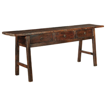 Butcher 78" Table, Dark Brown