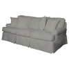T-Cushion Slipcovered Sofa Performance Fabric Gray