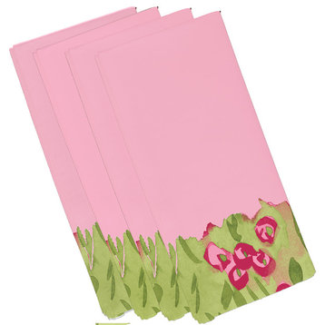 Forget Me Not Bunch Floral Print Napkins, Set of 4, Pink, 19"