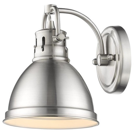 Golden Lighting Duncan 1 Light Bath Vanity, Shade: Pewter, Pewter