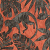 Orange Monkey Fabric Jungle Silhouette Upholstery Drapery Material, Standard Cut