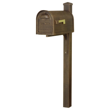 Classic Curbside Mailbox and Wellington Post Smooth, Copper