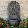 Sunnydaze Florence Electric Outdoor Wall Water Fountain, Florentine Stone