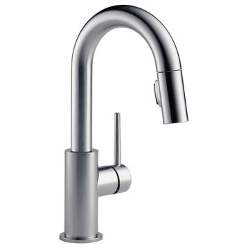Modern Kitchen Faucet, Single Handle With Pull Down Sprayer, Arctic Stainless