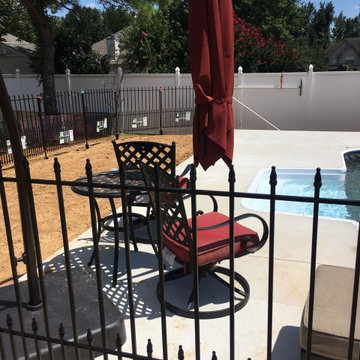 Pool landscaping and patio
