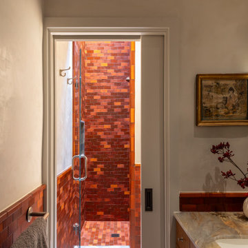 West 9th Guest Bath with Handmade Red Tiles