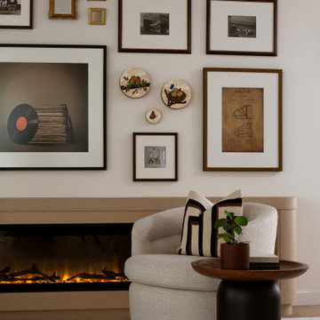 Art Curation & Fireplace Detail | Canopy Residence | Whole Home Renovation in Un