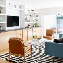 Family Room Wall With Shelving