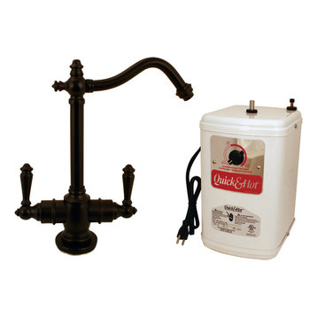 Victorian 9" Hot And Cold Water Dispenser and Tank, Oil Rubbed Bronze