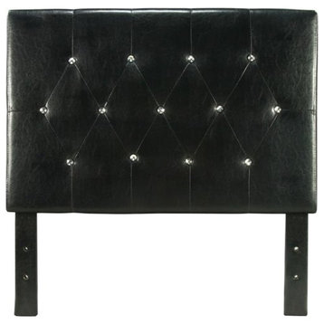 Furniture of America Kylen Faux Leather Twin Headboard in Black