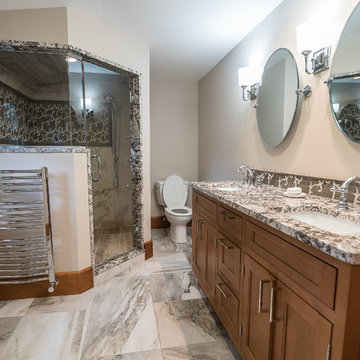 Bedroom transformed into a bathroom