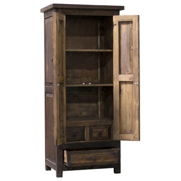 Lewis Reclaimed Wood Armoire and Linen Closet, 24x20x72