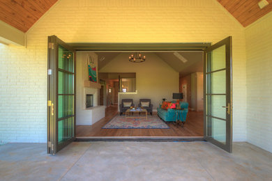 Photo of a mid-sized transitional backyard patio in Oklahoma City.