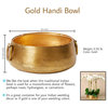 Gold Iron Handi Bowl, 3.75" Tall and 9" Diameter