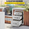 Outdoor Kitchen Drawers Flush Mount Stainless Steel BBQ Drawers, 18w X 23.2h X 23.1d Inch