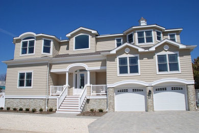 Example of a beach style exterior home design in New York
