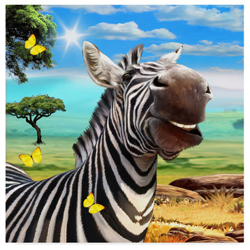 "Smiling Zebra" by Howard Robinson, Canvas Art