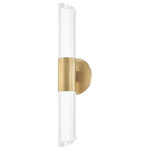 Hudson Valley Lighting - Hudson Valley Lighting 6052-AGB Rowe - Two Light Wall Sconce - Warranty -  ManufacturerRowe Two Light Wall  Aged Brass Clear K9 UL: Suitable for damp locations Energy Star Qualified: n/a ADA Certified: YES  *Number of Lights: Lamp: 2-*Wattage:8w Integrated LED bulb(s) *Bulb Included:No *Bulb Type:Integrated LED *Finish Type:Aged Brass