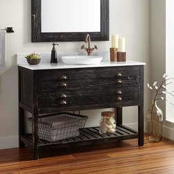 48" BENOIST RECLAIMED WOOD CONSOLE VANITY FOR SEMI-RECESSED SINK - ANTIQUE PINE - Bathroom Vanities And Sink Consoles