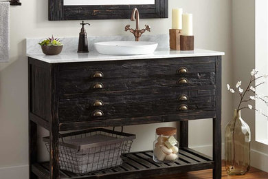 48" BENOIST RECLAIMED WOOD CONSOLE VANITY FOR SEMI-RECESSED SINK - ANTIQUE PINE