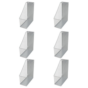 YBM Home Silver Mesh Wall Mount File Holder 12"x10"x4.5", 6-Pack
