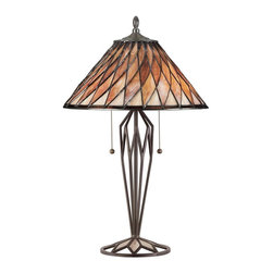 Quoizel Roslyn Tiffany 27" 2-Light Table Lamp in Vintage Bronze Finish - Table Lamps