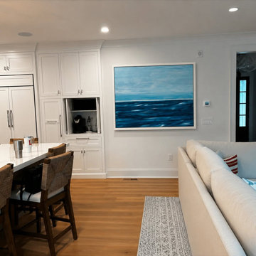 Abstract Coastal Wall Art for Serene Living Room