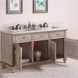 Abel Antique 67 inch Antique White Double Sink Bathroom Vanity - Bathroom Vanities And Sink Consoles
