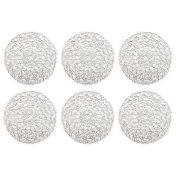 DII Silver Woven Paper Round Placemat, Set of 6