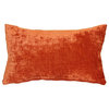 Pillow Decor, Venetian Velvet Earthen Orange Pillow 12x19