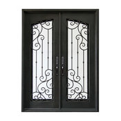 Brisa 72"x96" Wrought Iron Door, 8" Jamb, Aged Bronze Patina, Right Hand