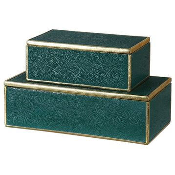 Uttermost Karis Emerald Green Boxes Set Of 2 18723