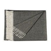 100% Pure Baby Alpaca Eco Herringbone Sofa Throw Blanket, Charcoal