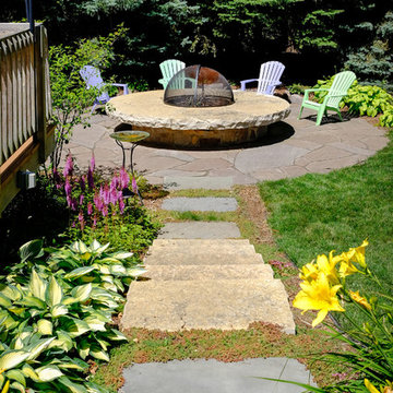 Contemporary Stone Fire Pit - Oconomowoc