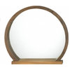 Round Wooden Mirror With Shelf