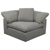 Sunset Trading Puff 3-Piece L-Shaped Fabric Slipcover Sectional in Gray